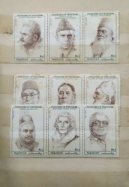 vintage post stamp collection book with various Pakistani stamps 5