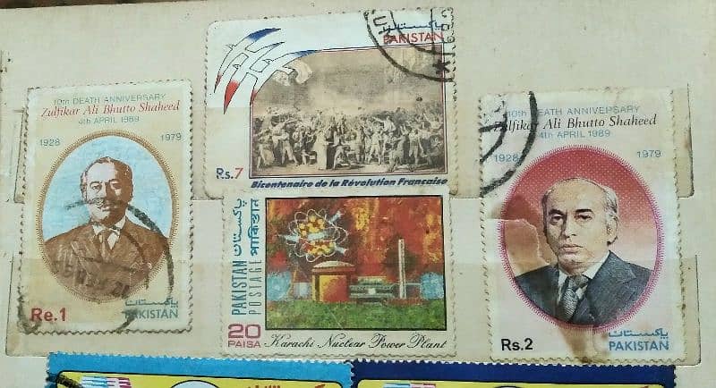 vintage post stamp collection book with various Pakistani stamps 9