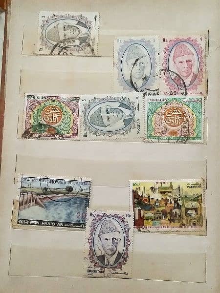 vintage post stamp collection book with various Pakistani stamps 10