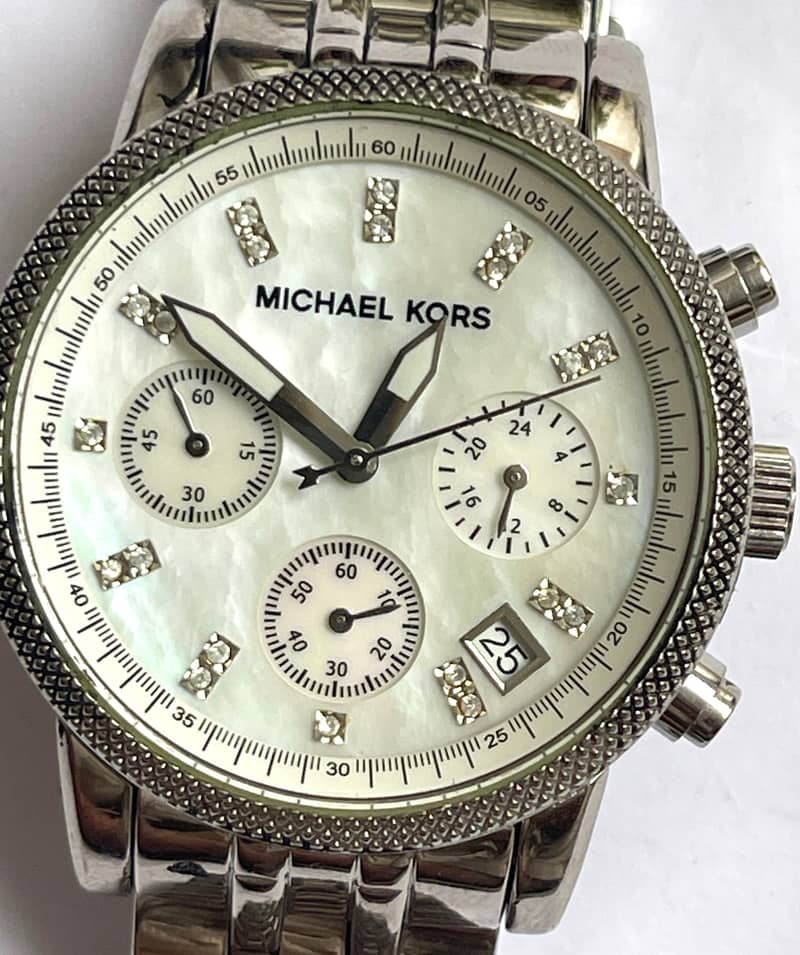 Michael Kors MK5020 Women's Authentic Silver Mother of Pearl Stainless 0