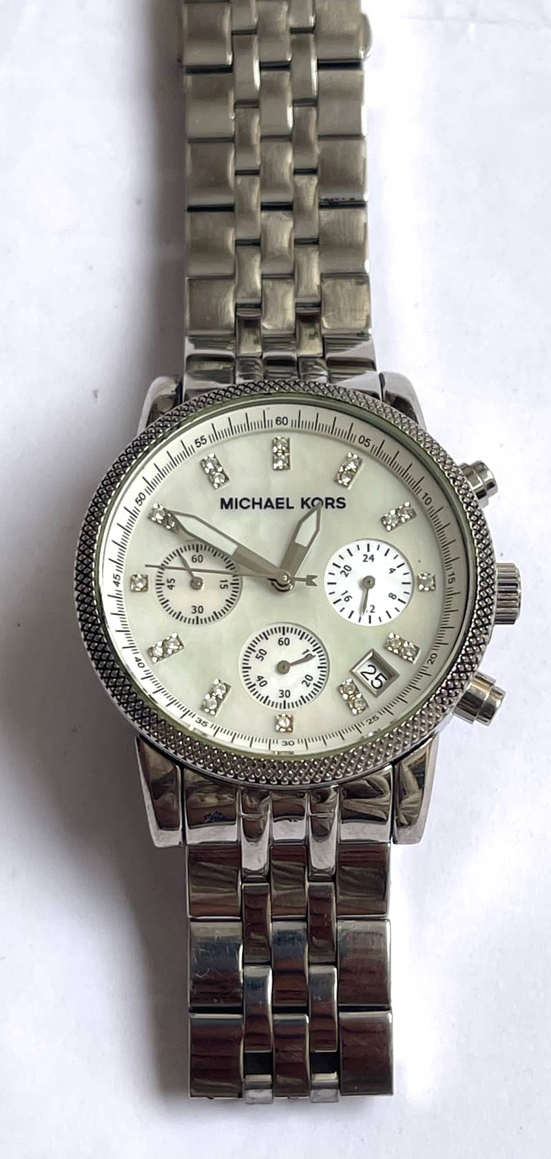 Michael Kors MK5020 Women's Authentic Silver Mother of Pearl Stainless 4