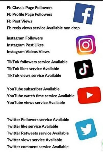 Tiktok, YouTube, Instagram, Facebook, followers likes and comments 4