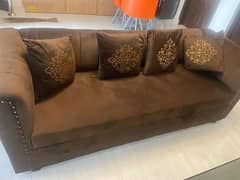 3 seater sofa dark brown colour 0