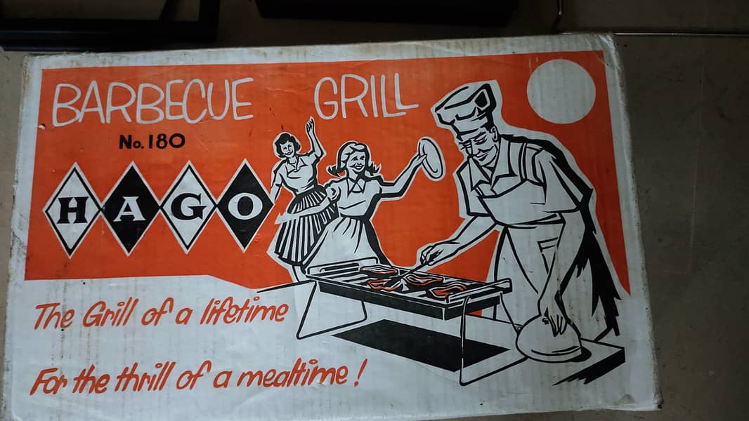 Vintage Hago Barbecue BBQ Grill No 180 Brand New inc Original Charcoal 5