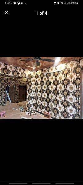 Wallpaper,media wall. pvc panel,gypsum ceiling,home decor,offic design 0