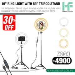 10″ Ring Light With 59″ Tripod Stand