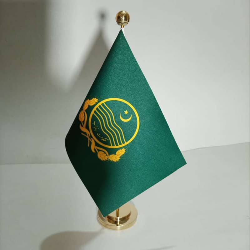 Flag of Punjab Government / Ferdral Flag with Golden Pole for office 7