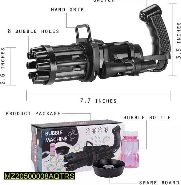 Bubble Machine Gun 8 hole For Kids 1