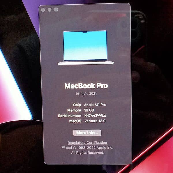 MacBook M1 Pro 2021 16GB 1TB 16.2 Inch MK193LL/A 1
