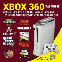 Xbox 360 Fat Model 1 Wireless Controller & All Accessories