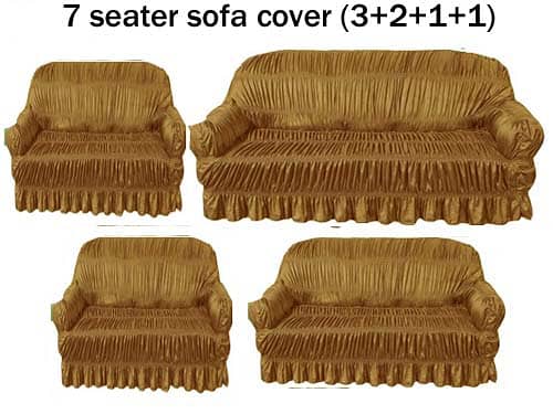 7-Seater Jersey Silk Sofa Cover: All Colors & Sizes Available 3