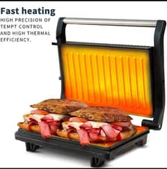 Electric Commercial Double Panini Press Grill Non-Stick Coated Plates