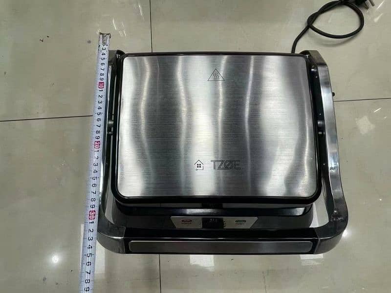 Electric Commercial Double Panini Press Grill Non-Stick Coated Plates 2