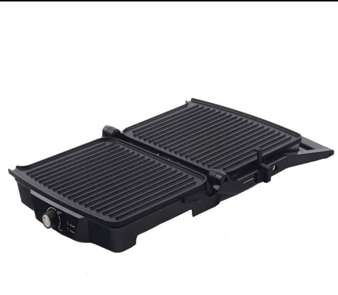 Electric Commercial Double Panini Press Grill Non-Stick Coated Plates 4