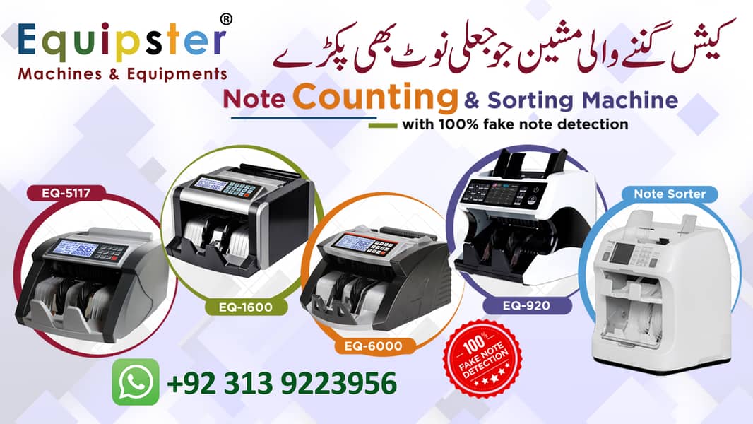 Value Counting Machine Cash Counter with high Fake Note Detection Cash 7