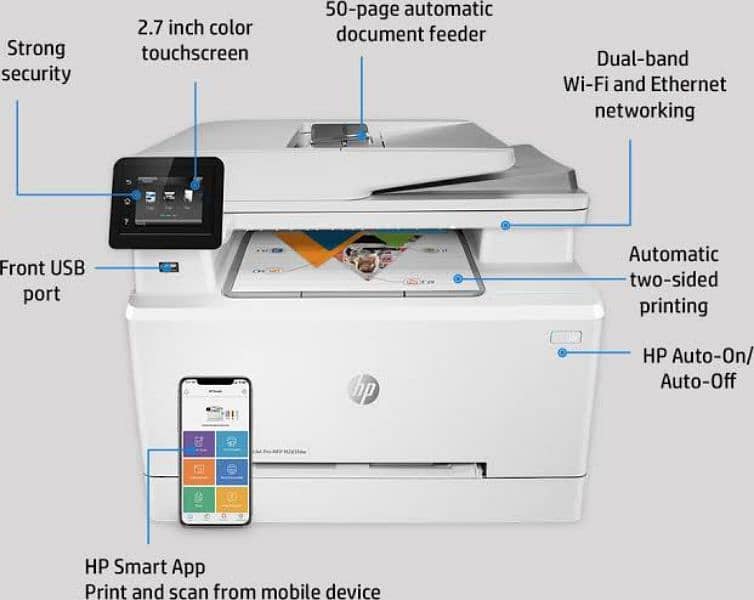 HP color laserjet m281dw duplex wifi all in one printer copier 0