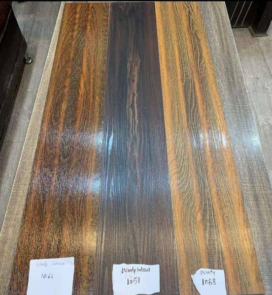 3 strip laminated glossy finish wooden floor HDF vinyl flooring window 15