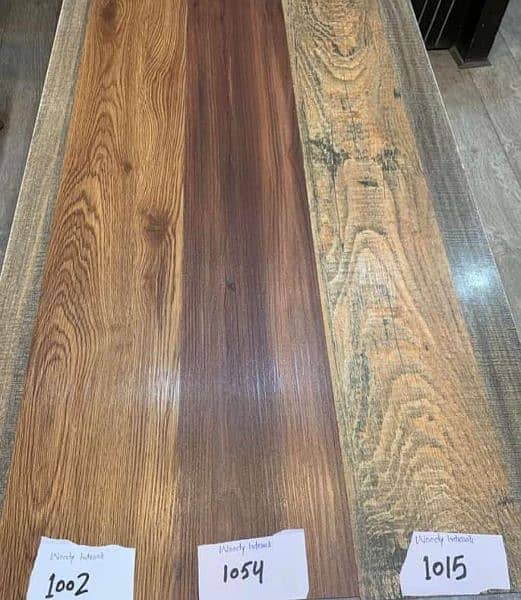 3 strip laminated glossy finish wooden floor HDF vinyl flooring window 17