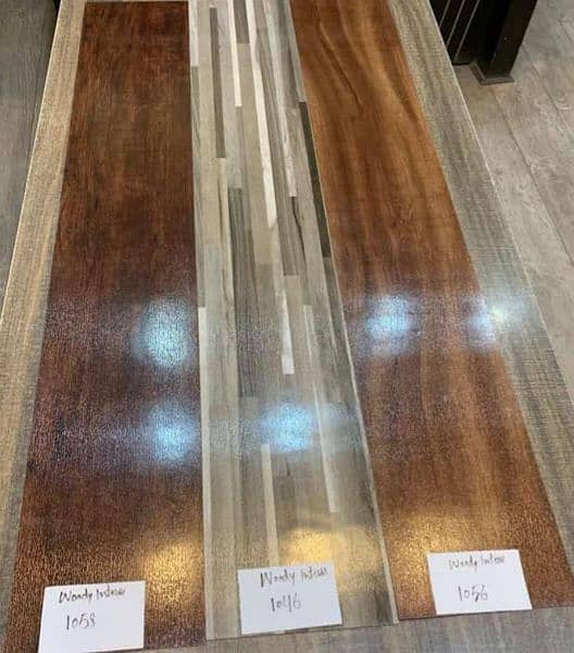 3 strip laminated glossy finish wooden floor HDF vinyl flooring window 19