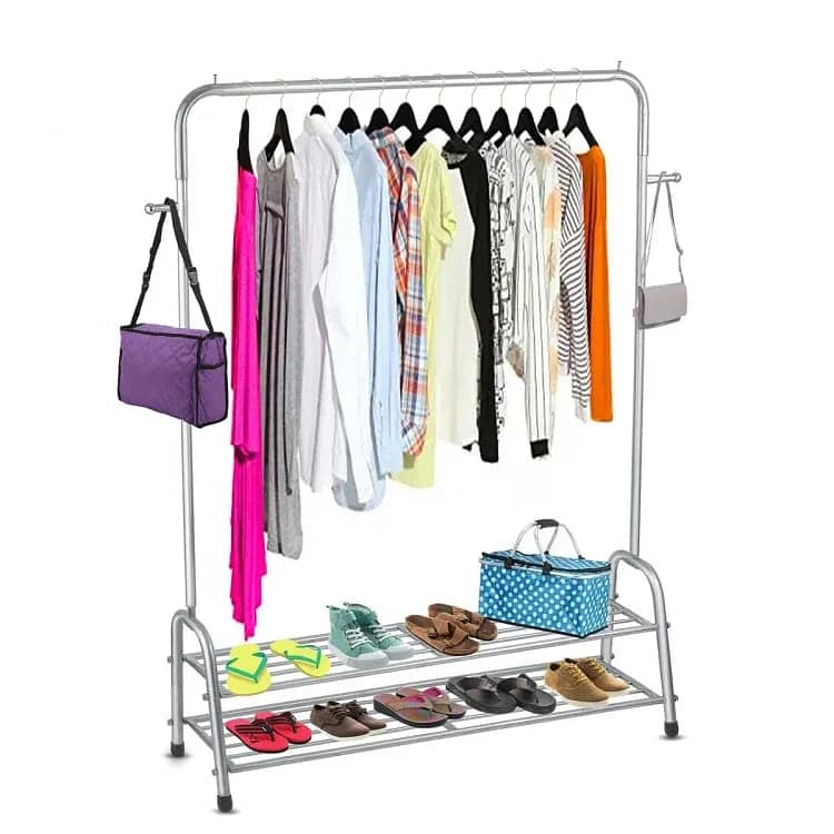 Steel Color Coated Cloth Hanging Trolley Stand 03020062817 10
