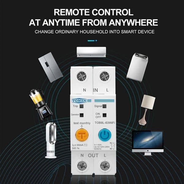 63A Tomzn wifi smart circuit breaker 2P and 1P 3