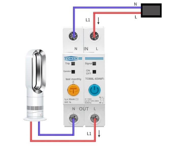 63A Tomzn wifi smart circuit breaker 2P and 1P 12