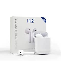 i12 TWS Touch Sensor Airpods Earphones With Charging Case Dock Earbuds