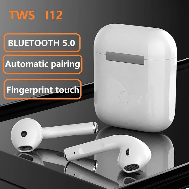 i12 TWS Touch Sensor Airpods Earphones With Charging Case Dock Earbuds 3
