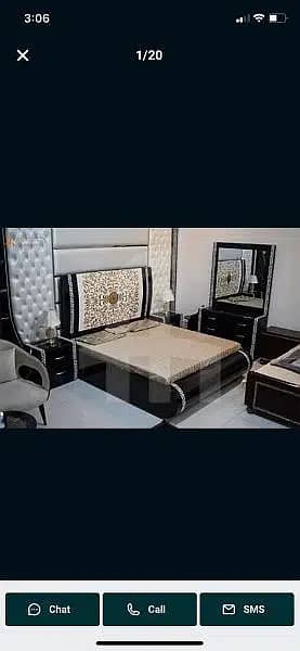 bed / double bed / bed set / gloss paint bed / versace bed / furniture 19
