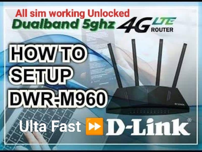 LTE 4g Sim wifi Router D-Link 4-antana long Range M/920/M921/M960 Fast 2