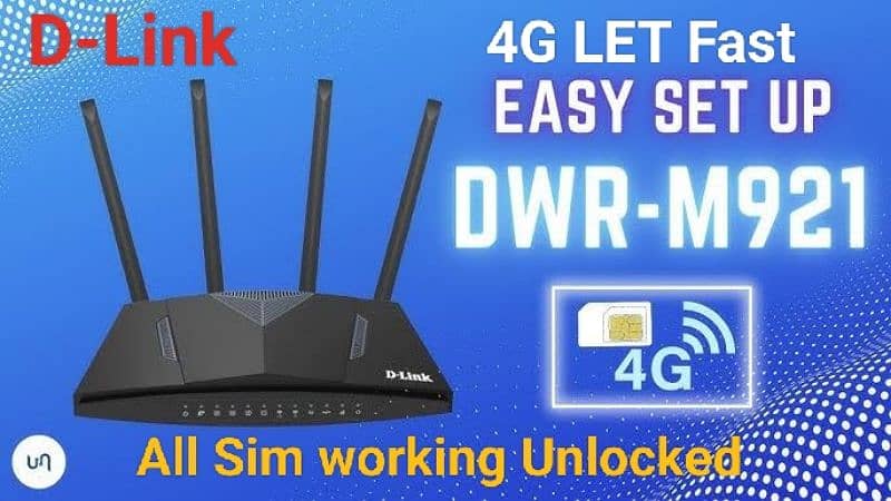 LTE 4g Sim wifi Router D-Link 4-antana long Range M/920/M921/M960 Fast 3