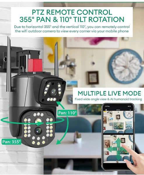 WiFi security Camera with Dual lens 4