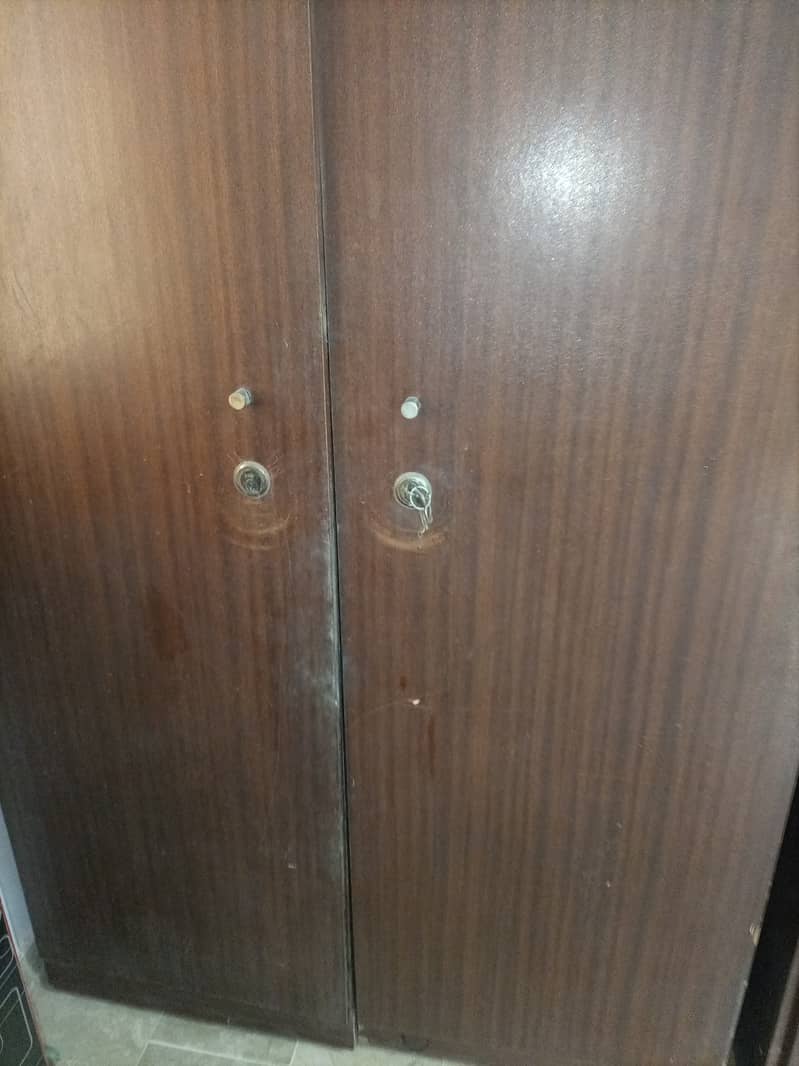 cabinet 3 door - lasani wOOd brown color - Excellent Condition 1