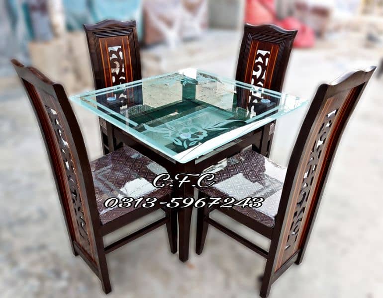 Luxury 4 chair Wooden Dining Table for sale in karachi - dining chairs 2