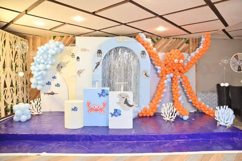 Birthday parties decoration Magic puppet show balloons jumping castle 8