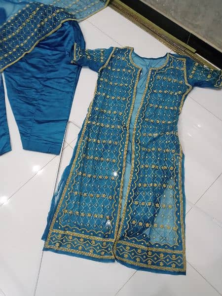 fancy net with heavy embroidery dress 10