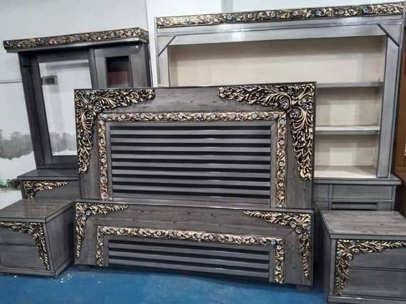 King size bed/Dressing table/Wooden bed/Furniture in gujrawala 14