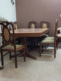 DINING TABLE 8 CHAIR WOODEN 0
