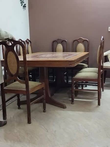 DINING TABLE 8 CHAIR WOODEN 1