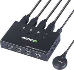 AIMOS USB 2.0 Switch for 4 Computers 4 in 4 Out Switch a244