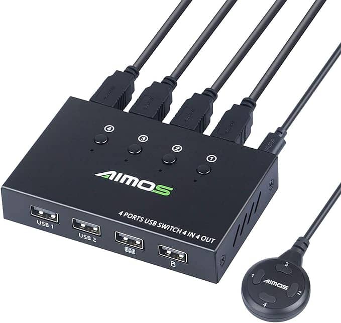 AIMOS USB 2.0 Switch for 4 Computers 4 in 4 Out Switch a244 0