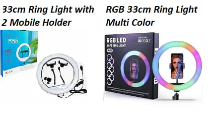 Ring light 33cm RGB with 3 mobile holders & Ball Head 33 cm Available 2