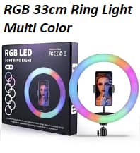 Ring light 33cm RGB with 3 mobile holders & Ball Head 33 cm Available 1