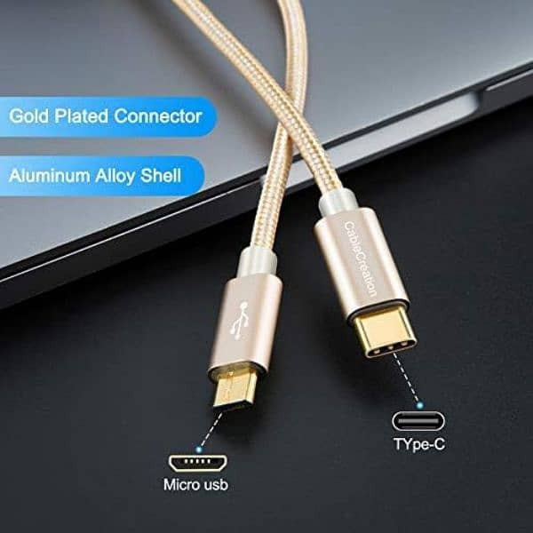 Coiled USB C to Micro USB OTG 480Mbps Type C to Micro USB Cable 15