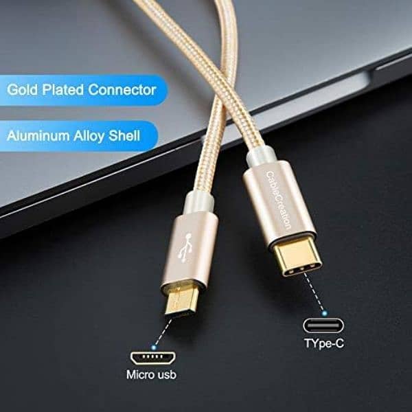 Coiled USB C to Micro USB OTG 480Mbps Type C to Micro USB Cable 14