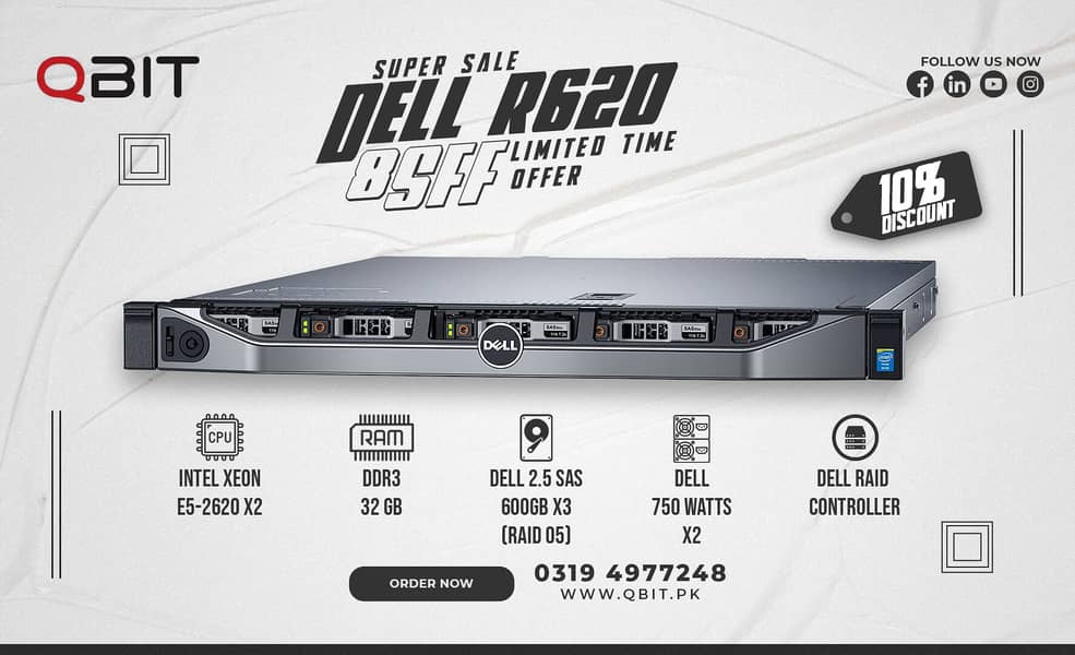 Dell R730 Server Dual Xeon E5-2650 v4 64GB DDR4 4x 600GB SAS RAID 10 2