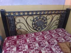 iron double bed without mattress