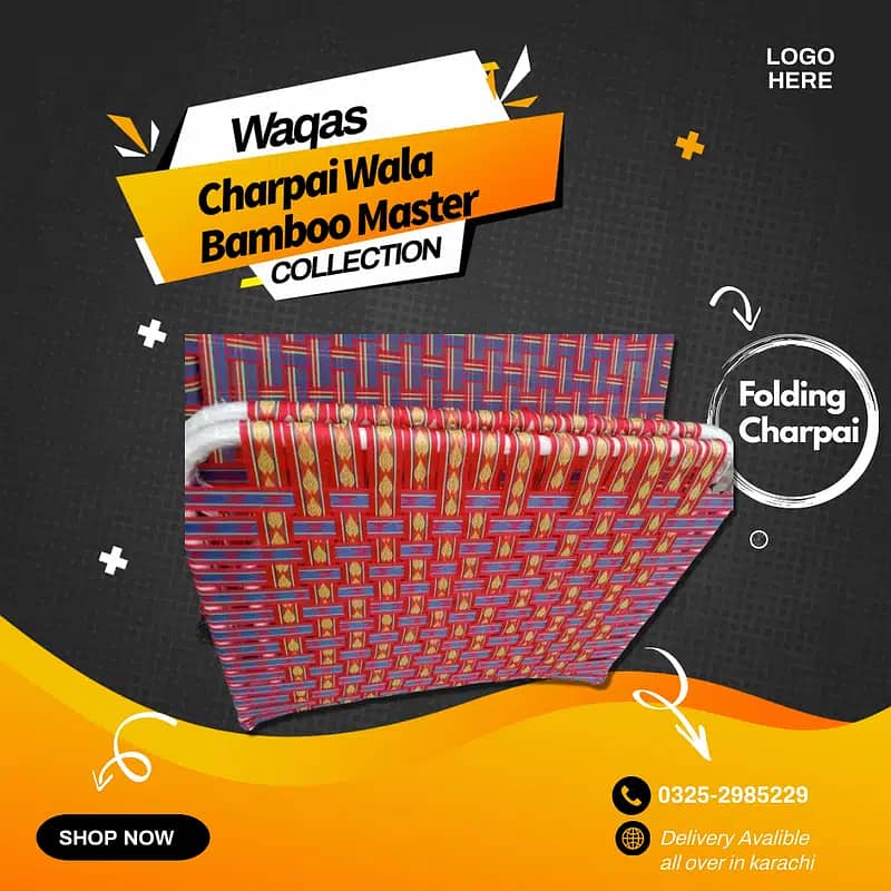 Folding charpai/unfolding charpai/sleeping bed for sale in karachi 4