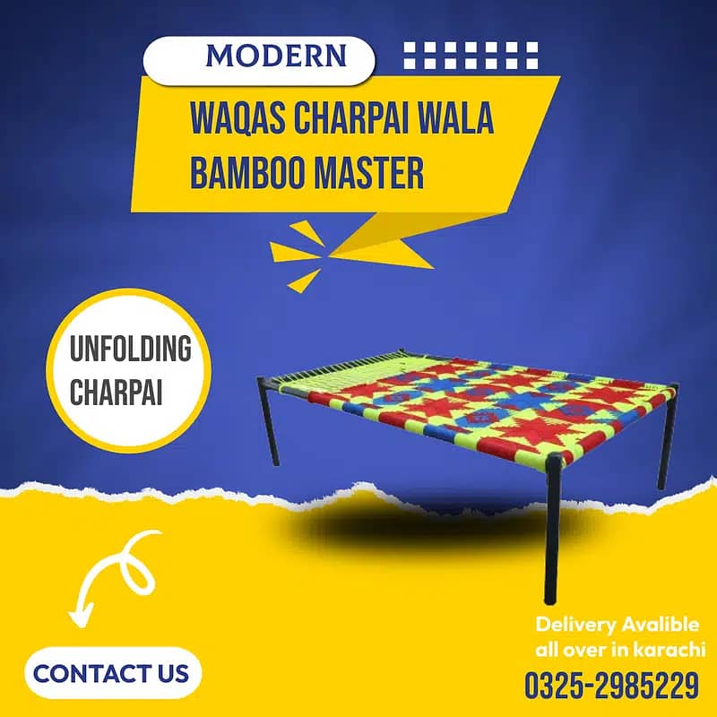 folding charpai/unfoldining charpai/sleeping bed sale in karaci 1