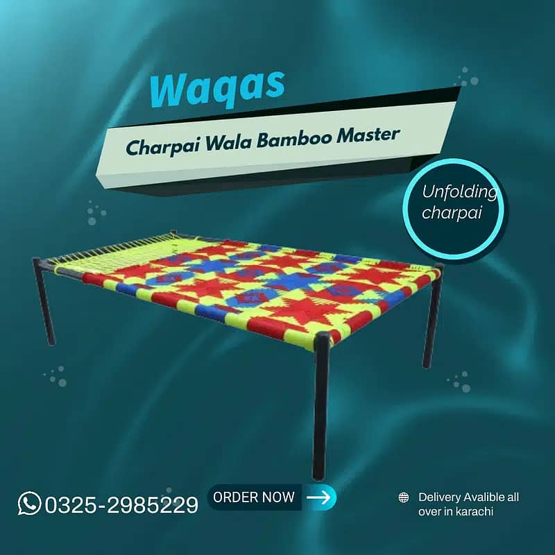 folding charpai/unfoldining charpai/sleeping bed sale in karaci 2